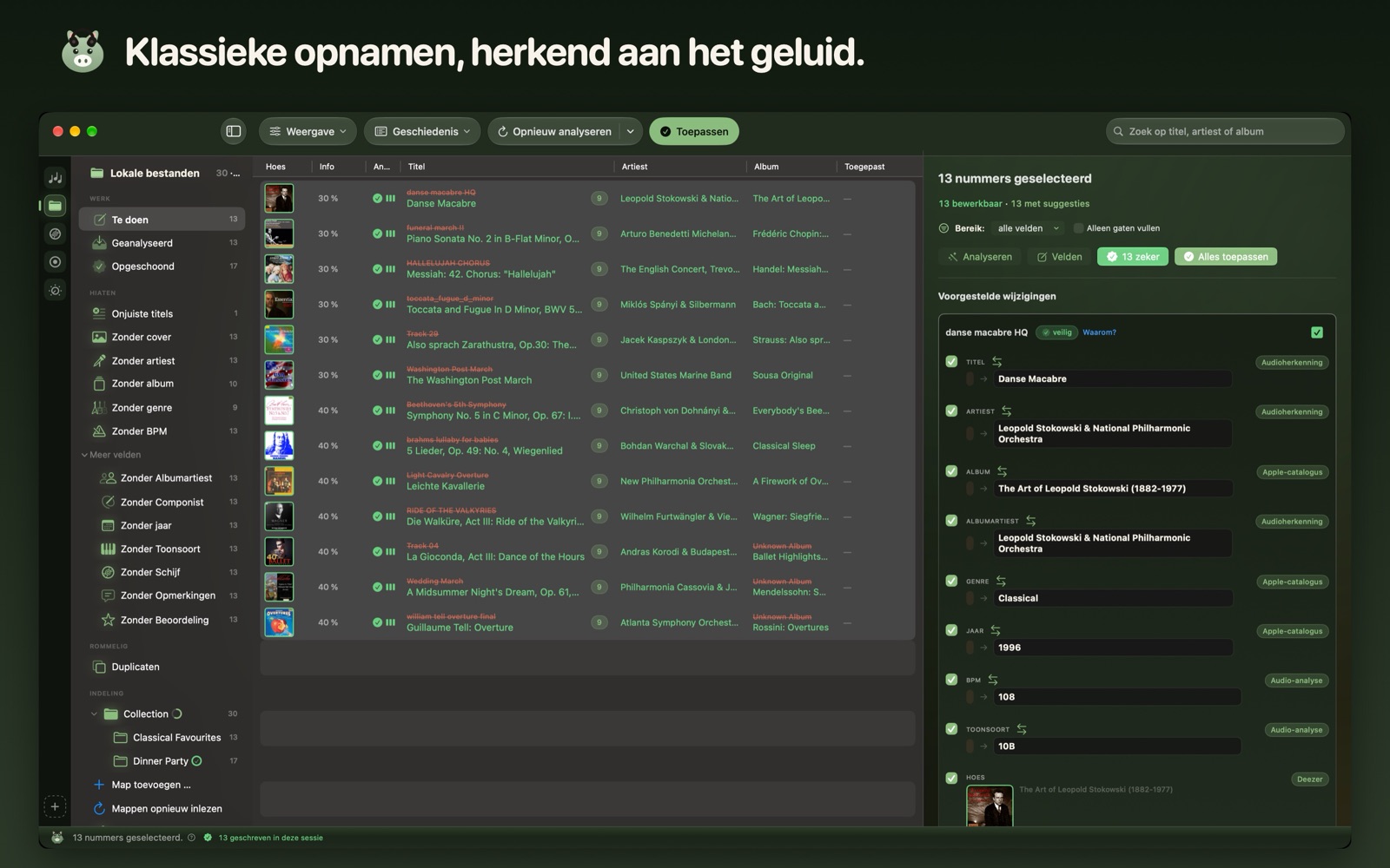 Klassieke opnamen, herkend aan het geluid.