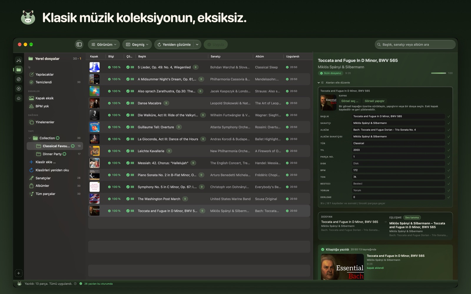 Klasik müzik koleksiyonun, eksiksiz.